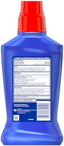 Colgate Peroxyl Antiseptic Mouthwash and Mouth Sore Rinse, 1.5% Hydrogen Peroxide, Mild Mint - 500ml, 16.9 Fluid Ounces