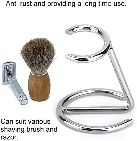 Shaving Brush Holder, 2Pcs Stainless Steel Razors Stand Men's Travel Shaver Holder Shaving Support for Salon Home