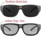 0.1 Seconds Smart Photochromic Polarized Men's Sunglasses for Driving Riding Wraparound Fishing Sun Glasses