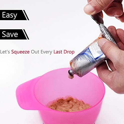 PERFEHAIR 5pcs Tube Toothpaste Squeezer Keys, Metal Hair Dye Color Key Roller Dispenser Wringer Tool