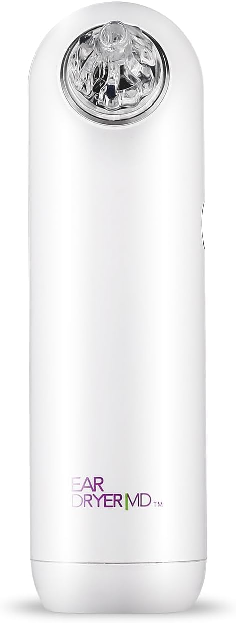 eosera Ear Dryer MD Rechargeable Electric Drying Device - Compact Moisture Removal Tool - Multiple-Size Tips and Storage Pouch - Great After Swimming or Showering