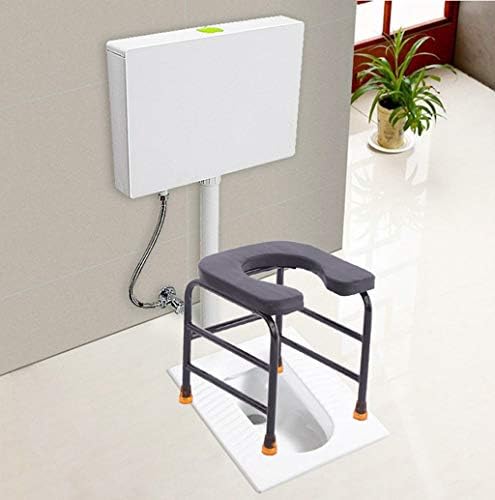 Non-Slip Potty Chair Bedside Commode Seat Portable Toilet with Safety Steel Frame Non-Slip Leg Pad for Seniors, Disabled, Handicapped