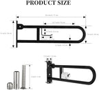 Toilet Grab Bar 30.3 Inch, YuanDe Flip Up Grab Bar with Paper Holder,Matte Black Anti-Slip Safety Bars for Toilet, Stainless Steel Knurled Toilet Handles for Seniors Disabled Elderly Pregnant