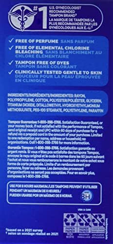 Tampax Cardboard Applicator Tampons, Regular, Unscented, 40 Count