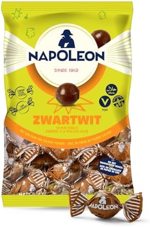 Napoleon Zwart Wit I Licorice Salmiak Powder filled hard Candies I 225g 7.93 ounce
