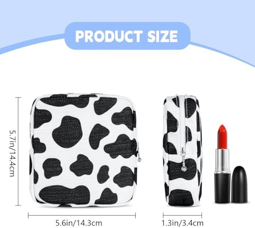 Period Bag for Teen Girls, Canvas Sanitary Napkin Storage Bag with Zipper, Portable Menstrual Pad Bag Tampon Holder for Purse