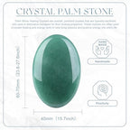 QINJIEJIE 2.4" Green Aventurine Crystal Stone Natural Gemstones Polished Palm Stone Healing Crystals 1PCS Worry Stone Energy Balancing Anxiety Stress Relief Meditation Protection Gifts for Women Men