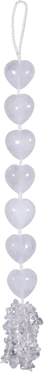 Love Heart Crystal Stone Hanging Ornament for Window, Car, Door, Wall Home Decor, Reiki Meditation Tool, Rock Crystal
