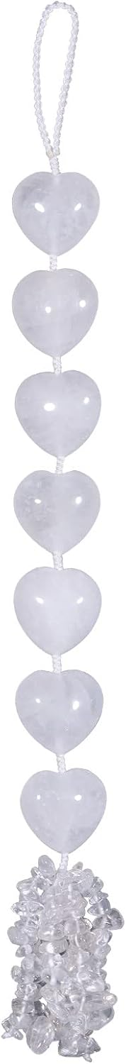 Love Heart Crystal Stone Hanging Ornament for Window, Car, Door, Wall Home Decor, Reiki Meditation Tool, Rock Crystal