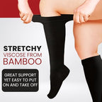 BAMS Plus Size Compression Socks Wide Calf XL XXL XXXL – Graduated Knee-High Support, Viscose from Bamboo Easy-On/Easy-Off