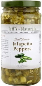 Jeffs Natural Diced Tamed Jalapeno Peppers, 12 Fluid Ounce -- 6 per case.6