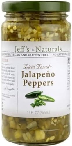Jeffs Natural Diced Tamed Jalapeno Peppers, 12 Fluid Ounce -- 6 per case.6