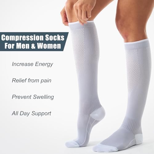 Compression Socks for Women and Men(3 Pairs)15-20mmHg - Best Circulation Support Socks