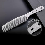 2 Pcs Metal Comb, Stainless Steel Fine Tooth Comb, Unbreakable Teeth Design, Anti Static comb, Heat Resistant, Professional Barber Comb Set, hair combs for men, Wood Grain Design