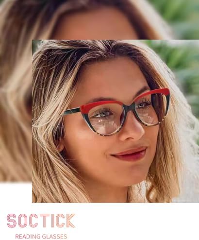 Cat Eye Reading Glasses for Women Blue Light Blocking,Readers for Women 2.5 with Comfort Spring Hinges,Fashion Designer Ladies Eyeglasses(4 pack)