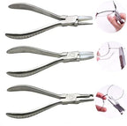 Airgoesin 3pcs Nose Pad Arm Adjusting Pliers Hand Tool Frames Eye Glasses Repair Tool Round Nylon Jaw Eyeglasses Frame Pliers Optical Pliers Eye Glasses Adjusting Pliers + 1 Mini Screwdriver