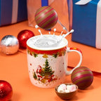Hot Chocolate Bombs Marshmallow Filled Balls - Set of 6-2 Flavors White & Red Swirl Caramel & Fudge Brownie Candy Chocolates Winter - Best Cocoa Filled Marshmallows - Bomb Gift Set, Delicious Gifts