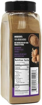 Spicy World Nutmeg Powder 17.6oz Jar (500g) - Premium Quality, Ground Nutmeg, Pure & Aromatic Spice for Baking, Cooking, Smoothies, Lattes & Desserts