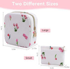 2-Pack Period Bag for Women Girls, Portable Corduroy Sanitary Napkin Storage Bag Period Pouch Small Discreet Menstrual Pouch, Sanitary Pads Bag Period Kits Tampons Holder for First Period