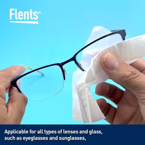 Flents Lens Wipes, Wipe 'N Clear Basic, 200 Count, Pre-Moistened, Streak-Free, Safe for Glasses, Sunglasses, Gentle Cleaning, Clear Vision, Streak-Free, Individually Wrapped for Travel & Convenience