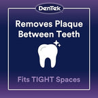 Dentek Plaque Control Interdental Brushes - Tight, 16 Count - Easy-Brush Interdental Plaque Remover with Fluoride - Cleans Tight Spaces Around Teeth, Braces & Other Dental Appliances