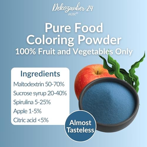 Dekozauber24 Natural Food Coloring, 0.35oz powder, dye free, vegan, gluten free and plant based (Blue, 0.35oz)