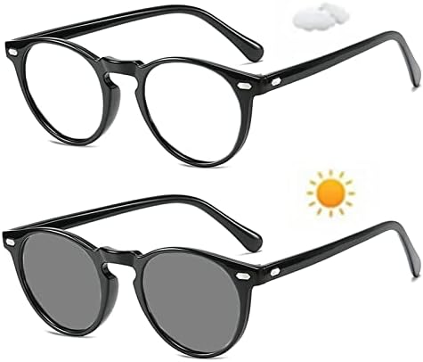 outdoor sports Round Frame Photochromic Gray full lens Reading Glasses For Women Men Transition Reader sunglasses UV400