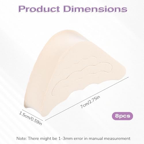 4 Pairs Shoe Filler Inserts Adjustable Toe Inserts for Shoes Too Big Half-Size Toe Pads for Women and Men Cushion Insert for Loose Shoes, High Heels, Sneakers, Boots, Black and Beige