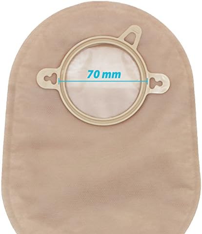 Lotfancy Ileostomy Supplies,15 PCS Two-Piece Colostomy Bags with Closure, 5 PCS Skin Barriers with Hydrocolloid & Non-Woven Border for Stoma Care, Cut-to-Fit