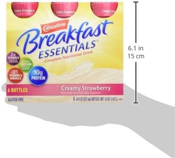 Carnation Breakfast Essentials Ready to Drink, Strawberry, 8 Fluid Ounce (Pack of 24)