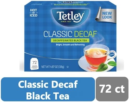 Tetley, Decaffeinated Classic Black Tea Bags, 72 Count