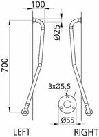 NRS Healthcare Newel Post Grab Rail Right Handed