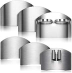Patelai 6 Pieces Finger Guards for Cutting Stainless Steel Finger Protectors Adjustable Safe Slice Hand Guard Protect for Food Chopping Slicing Cutting, 2 Styles