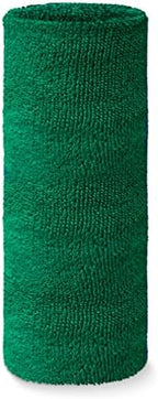 COUVER Thick Absorbent 9" Extra Long Solid Cotton Terry Cloth Sport Wristband, 1 Piece