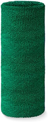 COUVER Thick Absorbent 9" Extra Long Solid Cotton Terry Cloth Sport Wristband, 1 Piece