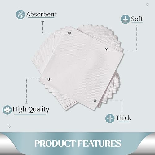 Concession Essentials Paper Lunch Napkin 500 Count. 1 Ply Disposable Lunch Napkins, (CELunchNapkinWhite-500CT)