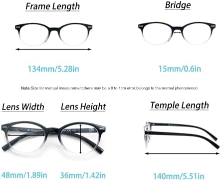Blue Light Blocking Reading Glasses Women Round Readers Cute Cheaters for Small Head&Face Black/Clear/Tortoiseshell