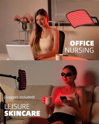 Red Light Therapy for Body, 3 in 1 Infrared Red Light Therapy Lamp with Stand & Wrap, 660nm+850nm, 4 Modes & 6 Timers, Full Body Red Light Panel at Home for Beauty Recovery Relaxation