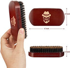 Beard Brush, 100% Boar Bristle Natural Black Walnut Wood Beard Comb Hair Mustache Shaving Brush Facial Hair Brush