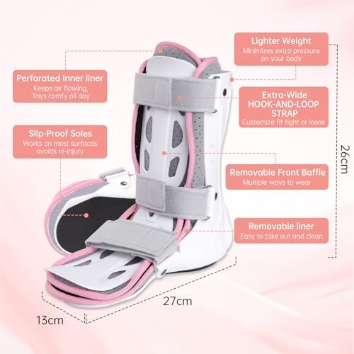Medical Boots, Ankle Sprain Correction Boots, Ankle Sprain Braces, Adjustable Splints, Walking Boots,Detachable Linings(Short-Right)
