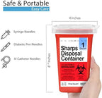 Sharps Containers for Home Use - 1 Quart (1-Pack) Biohazard Syringe and Needle Disposal Containers - Small Sharps Box for Travel and Professional Use