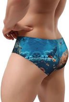 Coral Reef Men'S Underwear Triangle Briefs, Soft Breathable Stretchy Undergarments With Elastic Waistband