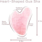 Gua Sha Facial Tools, Rose Quartz Guasha Tool for Face & Eye, Puffiness Reducing & Jawline Sculpting Face Stone Gua Sha Tools for Skin Care Woman GuaSha Stone Tool, Pink