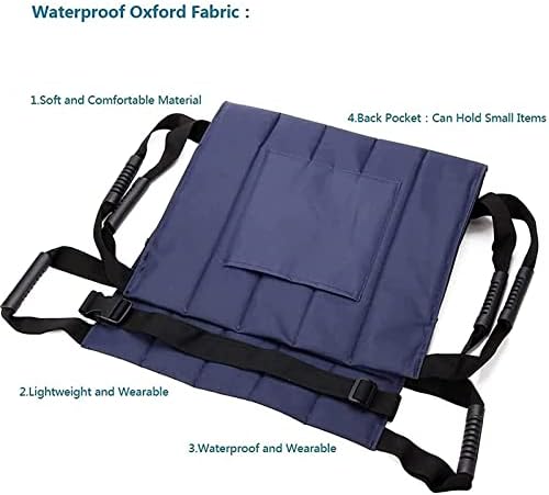 Patient Lift Sling, Emergency Wheelchair Transport Belt, Transfer Seat Pad Patient Lift Stair Slide Board Transfer, for Seniors, Handicap, Rehabilitation Aids for The Elderly and Patients