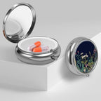 Mini Pill Box, Small Pill Box, Cute Pill Organizer for Vitamins, Medications, Fish Oil and Supplements (Black Flowers)