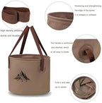 2Pcs Collapsible Bucket with Handle, 9 Gallon(20L+17L), Multifunctional Water Basin, Folding Tub, Portable Bin, Ultra Lightweight Outdoor Basin Bucket, Folding for Fishing, Camping, Hiking