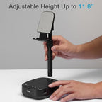 OLES Gifts for Men Women, Adjustable Cell Phone Stand with Wireless Bluetooth Speaker(7-11''Height), Unique Birthday Gifts for Dad Mom Him, Phone Holder Led Color Light for iPhone/Android/Tablets