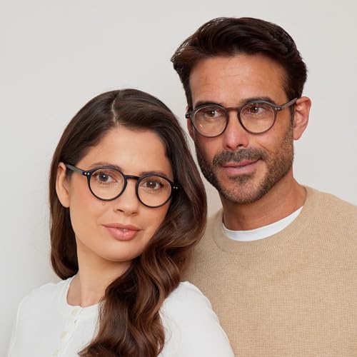 OPULIZE REY Reading Glasses for Women Men, Retro Round Frame with Spring Hinges, Matte Black +1.00 (Pack of 2)