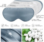 Mulberry Silk Blackout Adjustable Sleep Eye Mask for Men/Women Travel Plane,Ash Blue