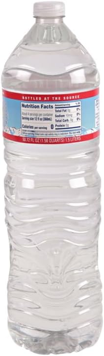 Crystal Geyser Natural Alpine Spring Water, Drinking Water Bottled at the Source, 1.5L Bottles, Case of 12